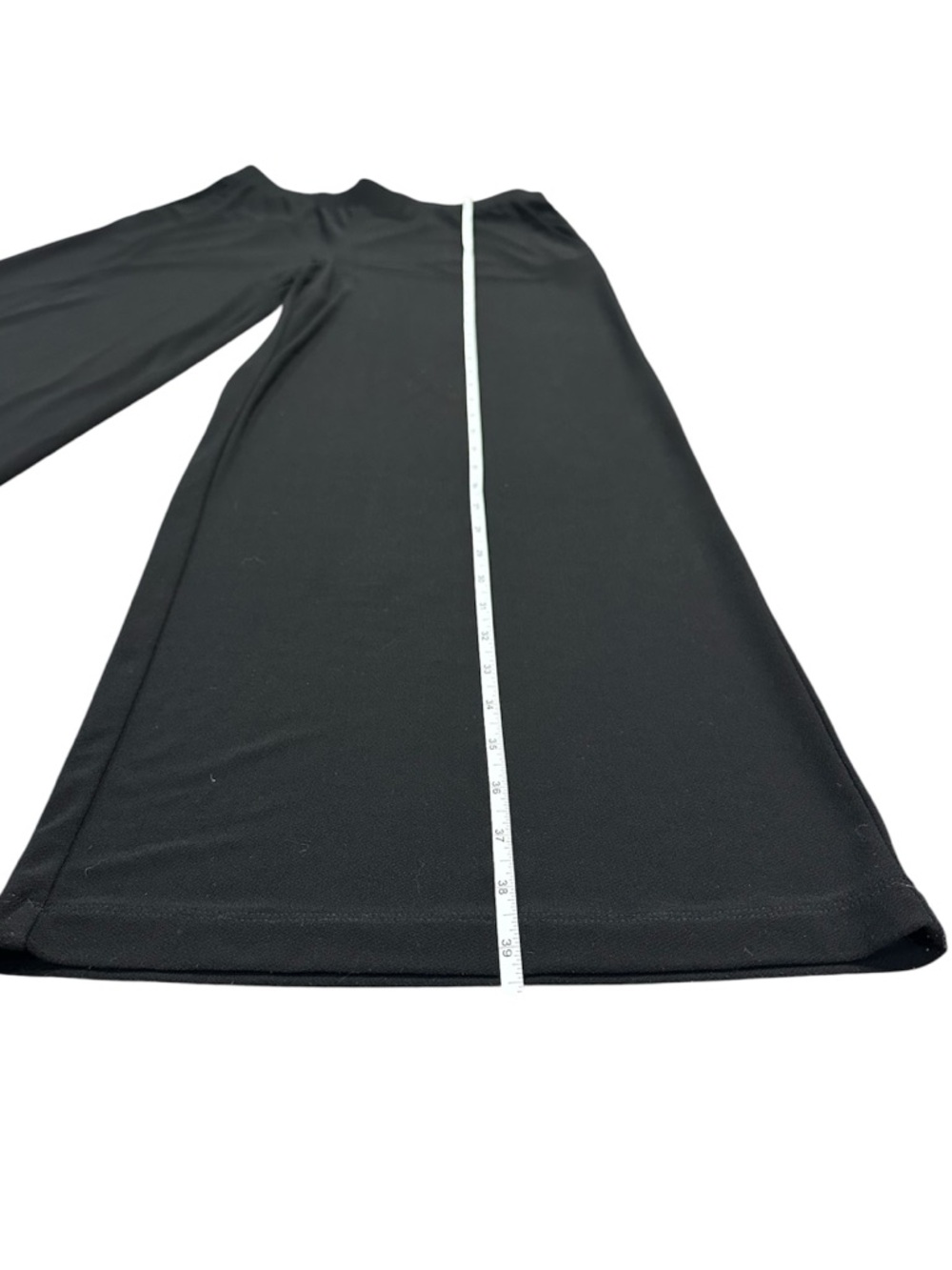 Black Stretchy Wide-Leg Pants | Comfy Slinky Lounge Trousers - Picture 4 of 5